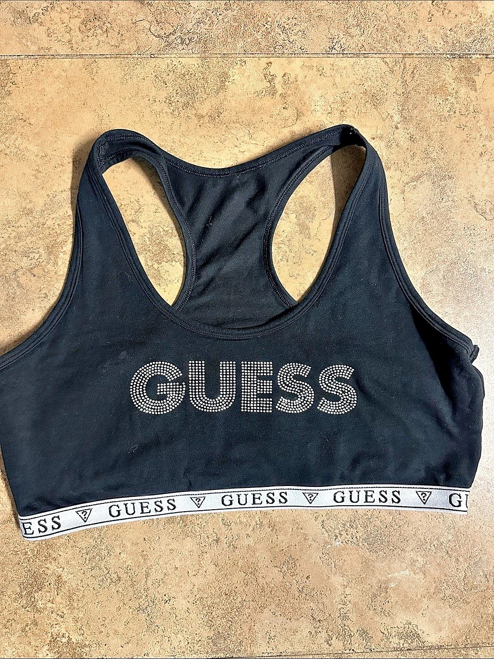 GUESS Black Sports Bra Athletic